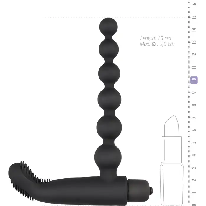 Черный вибростимулятор Beaded Buddy - 15 см - Men Only. Фотография 5.
