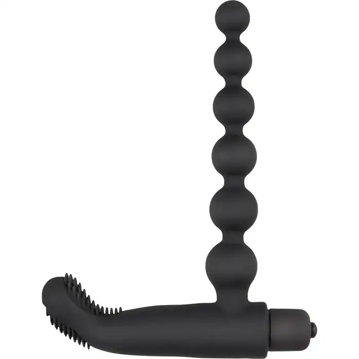 Черный вибростимулятор Beaded Buddy - 15 см - Men Only