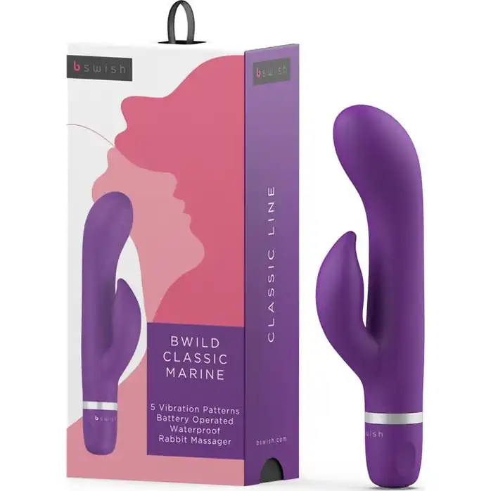 Фиолетовый вибратор-кролик Bwild Classic Marine - 19,3 см. Фотография 8.