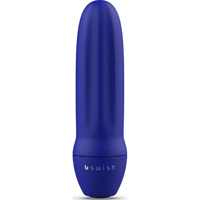 Синяя рельефная вибропуля Bmine Basic Reflex - 7,6 см. Фотография 4.