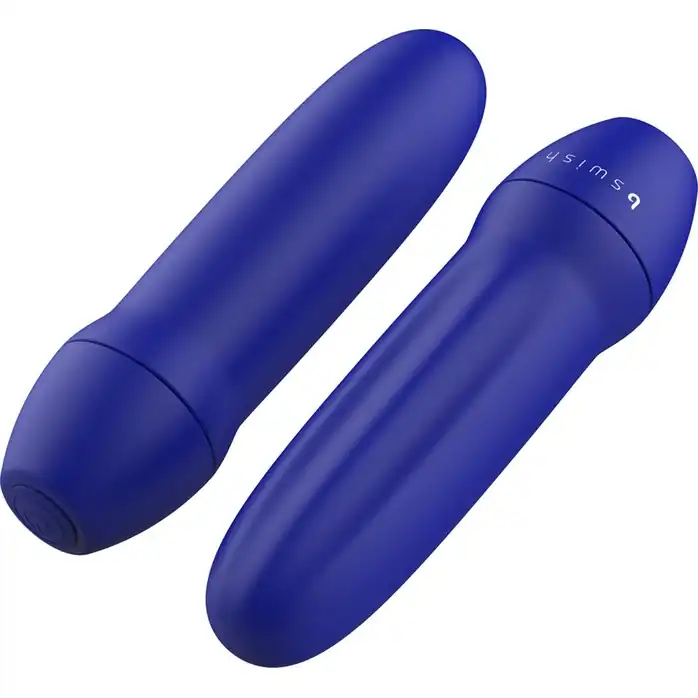 Синяя рельефная вибропуля Bmine Basic Reflex - 7,6 см. Фотография 6.