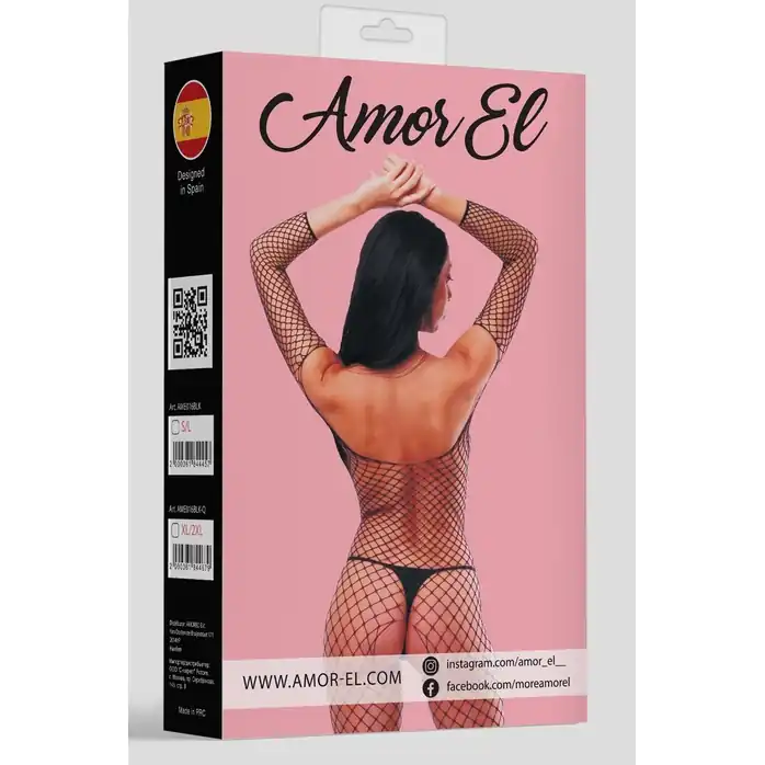 Комбинезон-сетка Estela с рукавами длиной 3/4. Фотография 4.