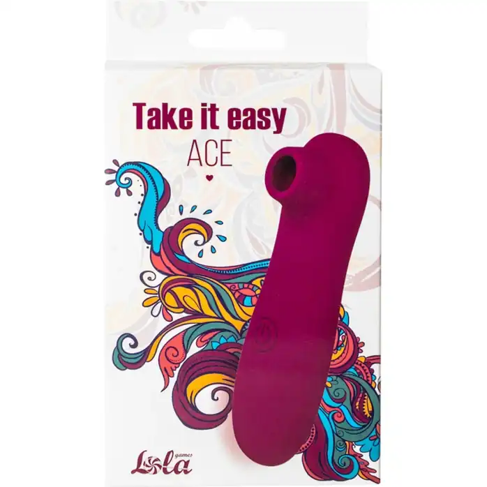 Бордовый вакуумный вибростимулятор клитора Ace - Take it easy. Фотография 3.