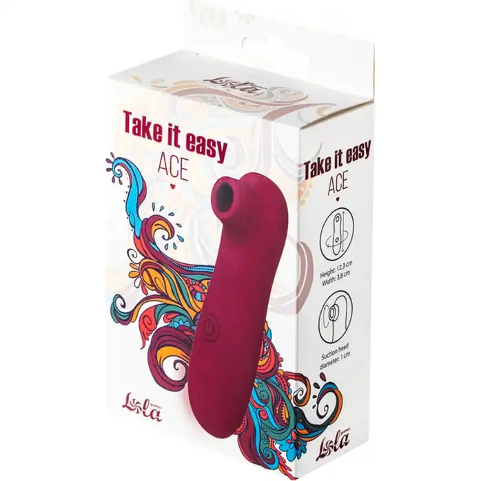 Бордовый вакуумный вибростимулятор клитора Ace - Take it easy. Фотография 4.