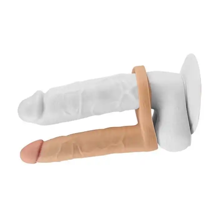 Телесная насадка для двойного проникновения The Ultra Soft Double 6.25 - 15,8 см. Фотография 3.