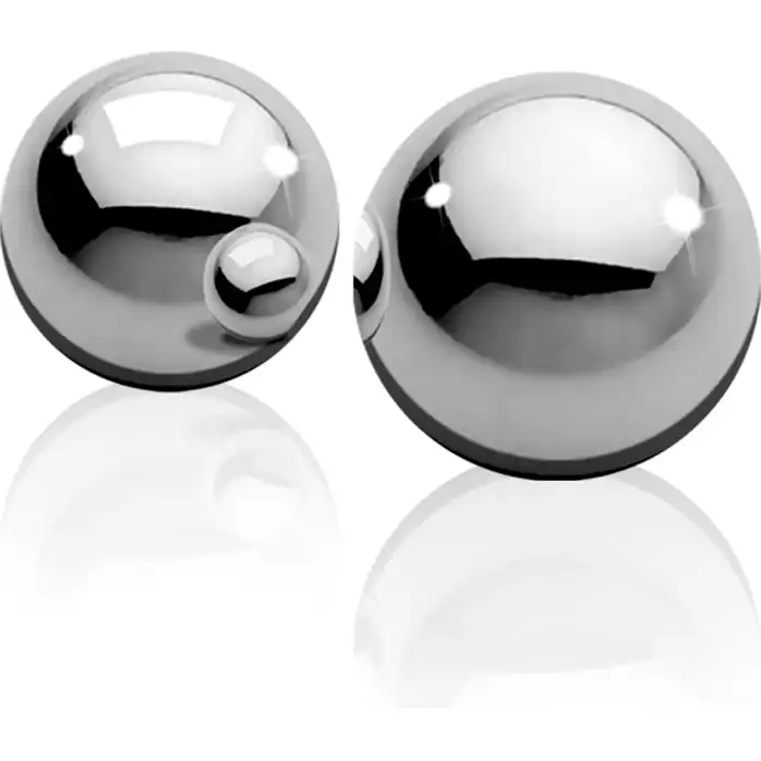 Серебристые металлические вагинальные шарики Heavy Weight Ben-Wa-Balls - Ouch!