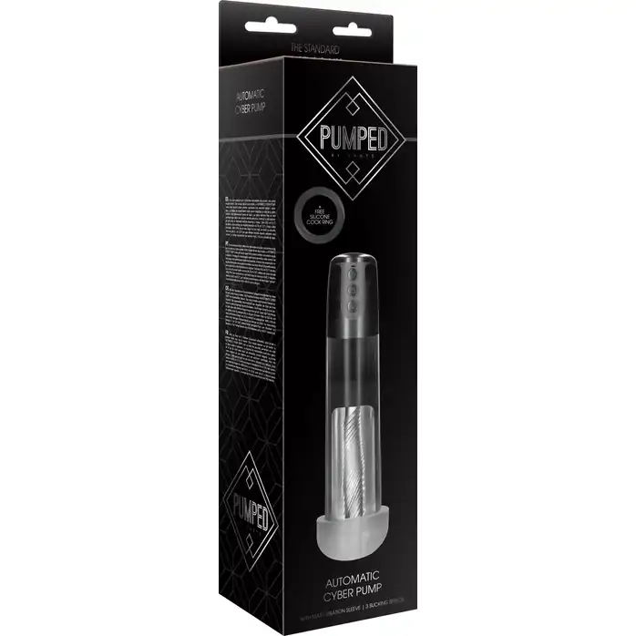 Автоматическая прозрачная вакуумная помпа Automatic Cyber Pump with Masturbation Sleeve - PUMPED. Фотография 9.