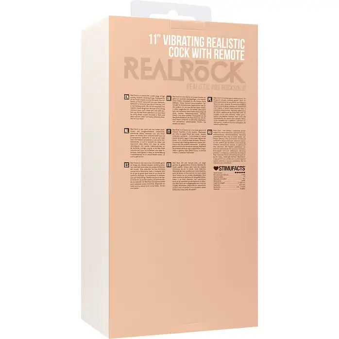 Телесный вибратор-реалистик Vibrating Realistic Cock 11 With Scrotum - 29,5 см - RealRock. Фотография 8.