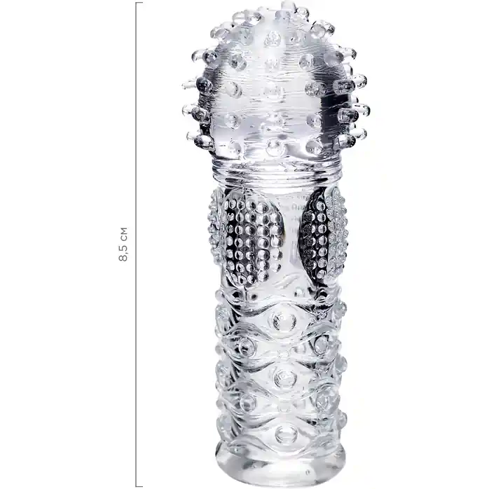 Прозрачная рельефная насадка на палец Hicks - 8,5 см. Фотография 3.