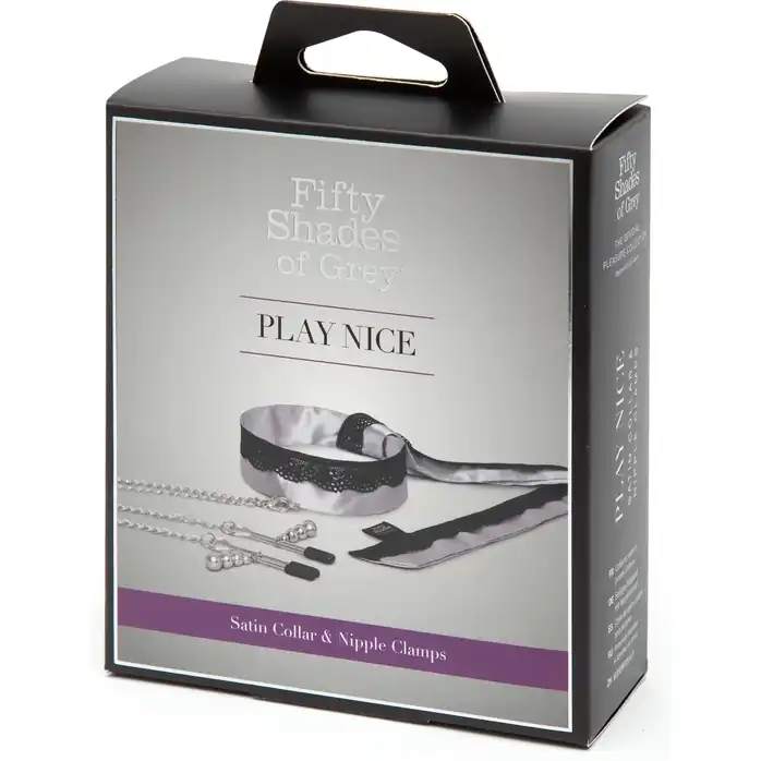 Атласный ошейник с зажимами для сосков Play Nice - Fifty Shades of Grey. Фотография 5.