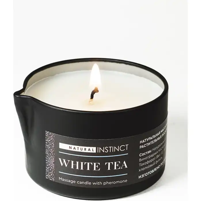 Массажная свеча с феромонами Natural Instinct WHITE TEA - 70 мл - Духи и спреи с феромонами Natural Instinct