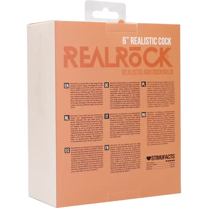 Телесный фаллоимитатор Realistic Cock 6 - 15 см - RealRock. Фотография 6.