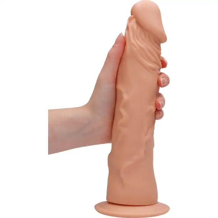Телесный фаллоимитатор Realistic Dildo с трусиками - 26,7 см - RealRock. Фотография 2.