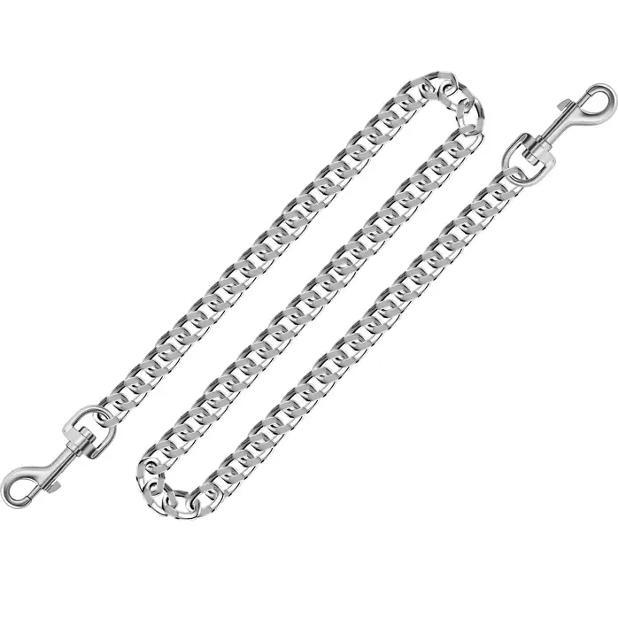 Серебристый цепной переходник с карабинами - 81 см - BDSM