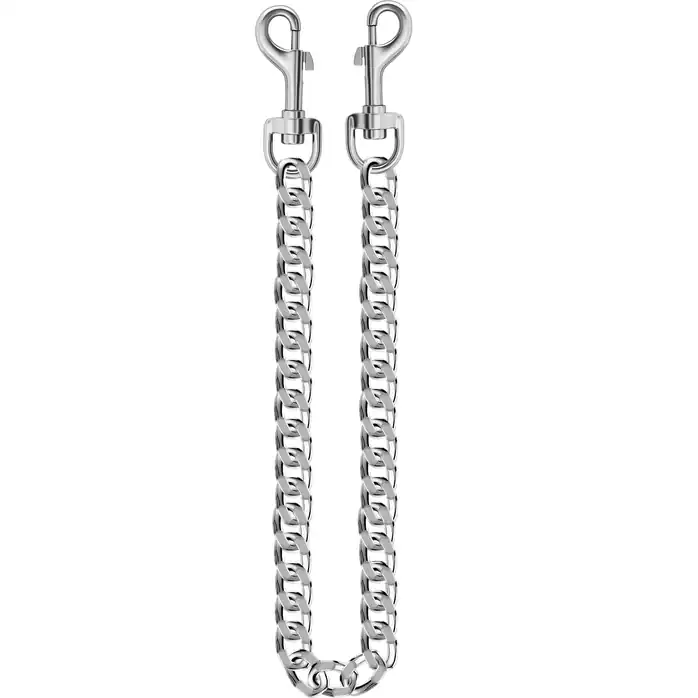 Серебристая цепь с карабинами по обе стороны - 51 см - BDSM
