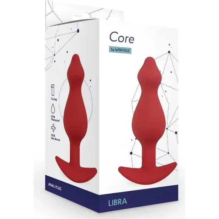 Бордовая анальная пробка Libra L - 14,2 см - Core collection. Фотография 2.