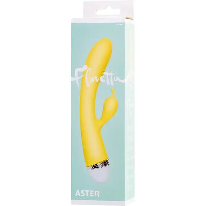 Желтый вибратор-кролик Aster - 22 см - Flovetta. Фотография 6.