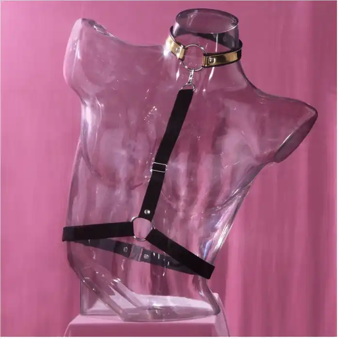 Золотисто-черная портупея Harness cognac. Фотография 2.