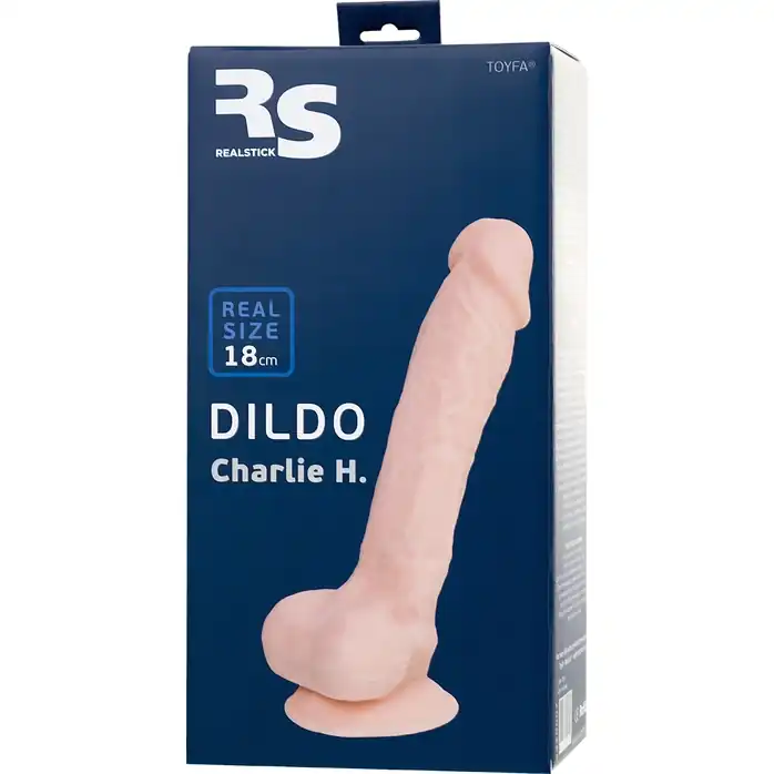 Телесный фаллоимитатор-реалистик Charlie H - 18 см - RealStick Silicone. Фотография 7.