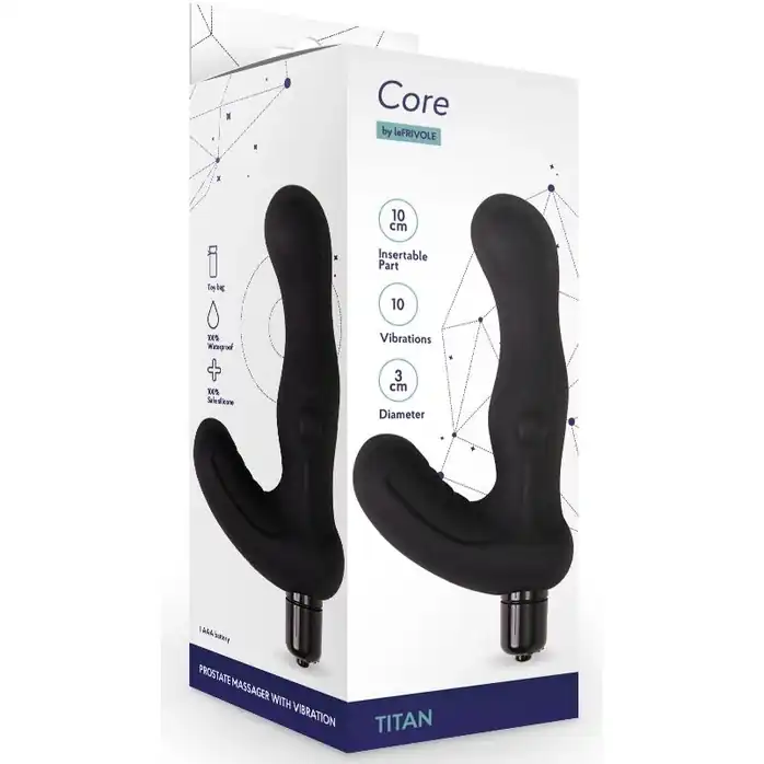 Черный вибромассажер простаты Titan - 15 см - Core collection. Фотография 3.