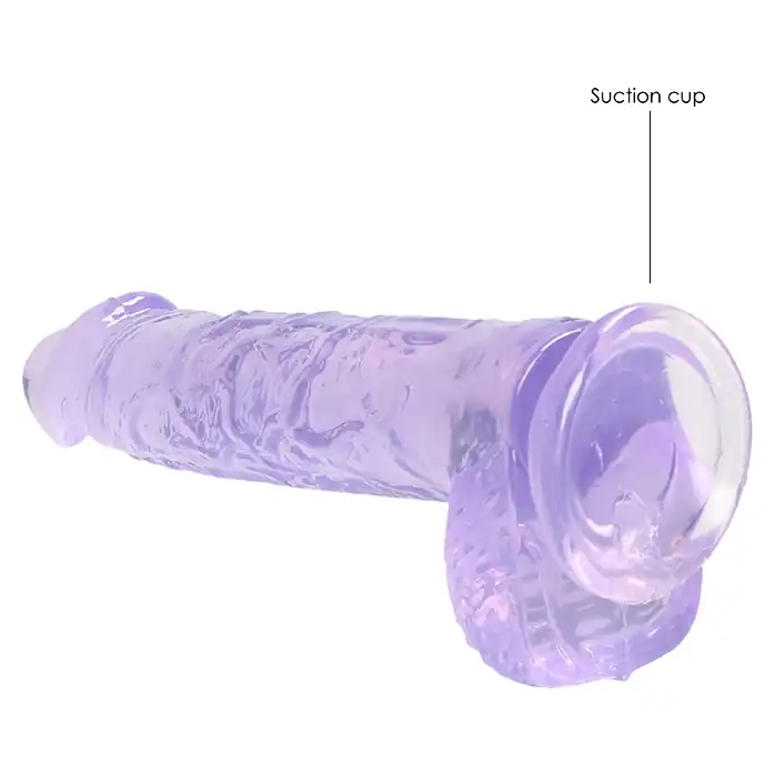 Фиолетовый фаллоимитатор Realrock Crystal Clear 6 inch - 17 см - RealRock. Фотография 4.