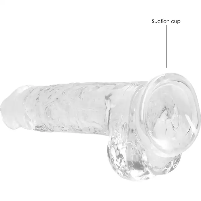 Прозрачный фаллоимитатор Realrock Crystal Clear 8 inch - 21 см - RealRock. Фотография 4.