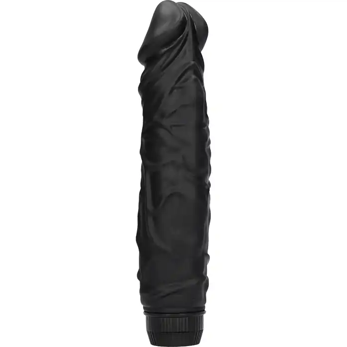 Черный вибромассажер Realisic Multispeed Vibrator - 23 см - Shots Toys