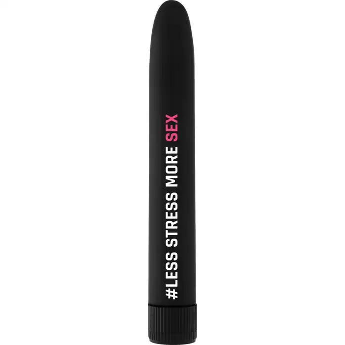 Черный гладкий вибромассажер Feelgood Vibe #Less stress more sex - 17,2 см - Feelgood Vibe