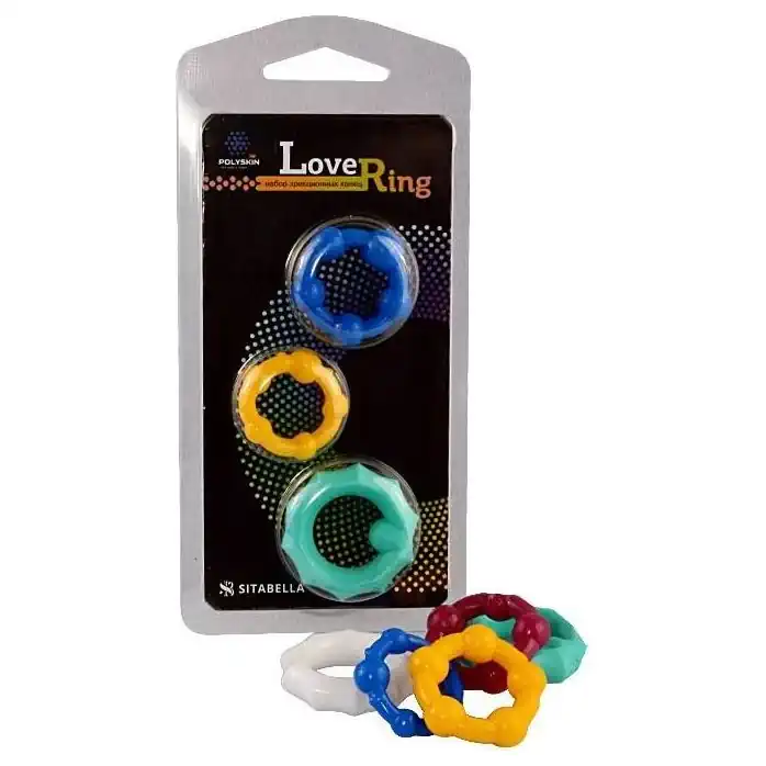 Набор из 3 цветных эрекционных колец Love Ring - Sitabella accessories