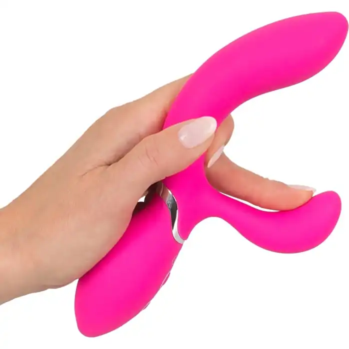 Ярко-розовый вибратор-кролик Bendable Rabbit Vibrator - 19,8 см - Sweet Smile. Фотография 8.