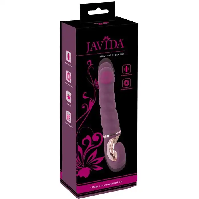 Фиолетовый вибратор Shaking Vibrator - 21 см - JAVIDA. Фотография 6.
