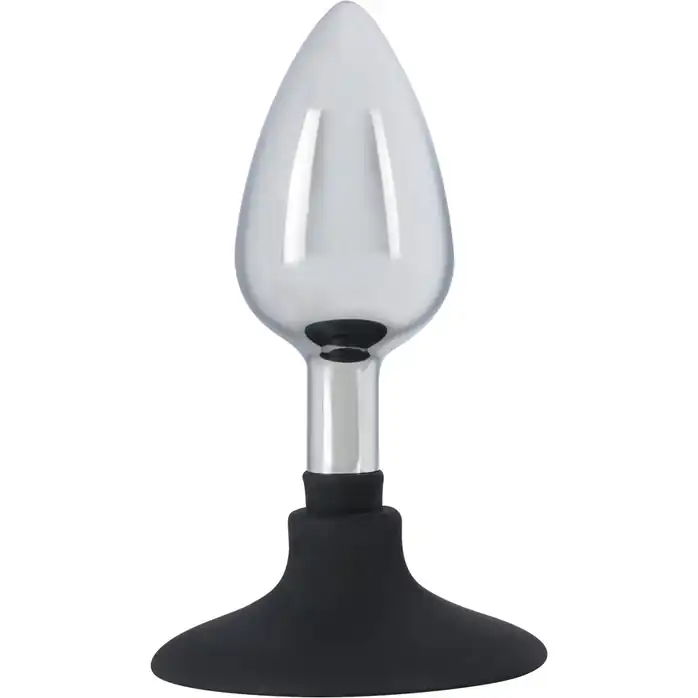 Хромированная анальная пробка Metal Plug with Suction Cup на присоске - 10,2 см - You2Toys