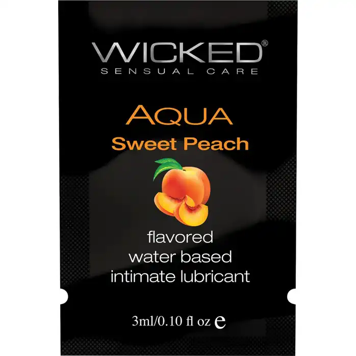Лубрикант с ароматом спелого персика Wicked Aqua Sweet Peach - 3 мл