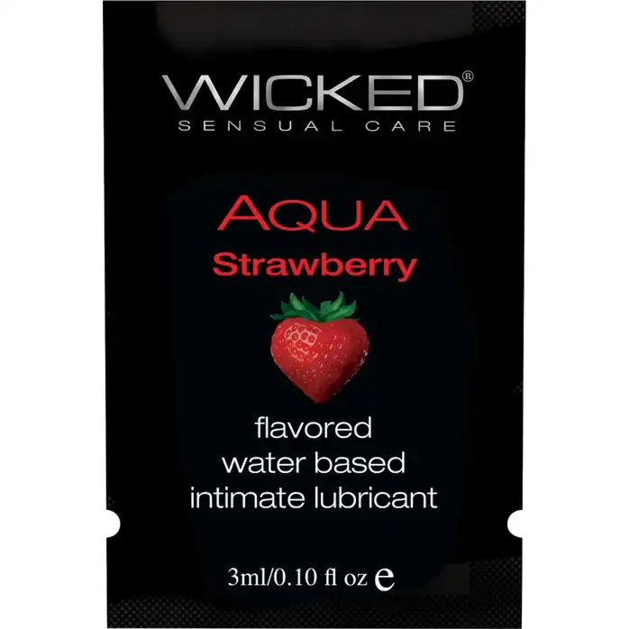 Лубрикант с ароматом клубники Wicked Aqua Strawberry - 3 мл