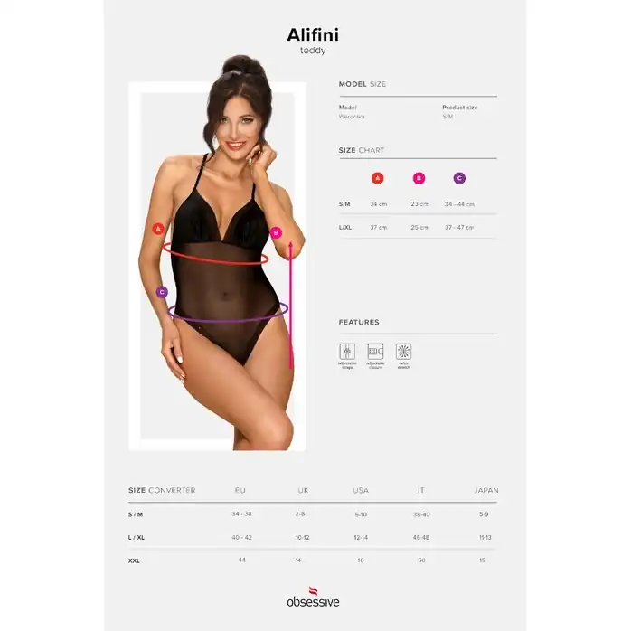 Пикантное боди Alifini с крыльями на спинке - Sexy. Фотография 7.