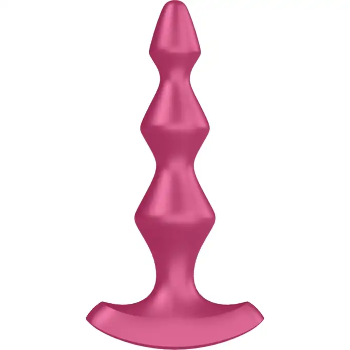 Малиновая анальная пробка с вибрацией Lolli Plug 1 - 13,5 см. Фотография 4.