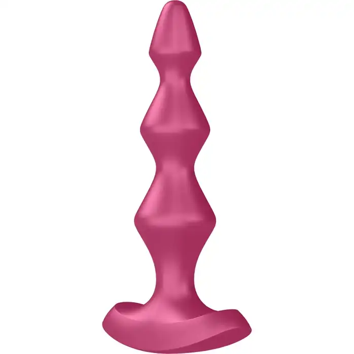 Малиновая анальная пробка с вибрацией Lolli Plug 1 - 13,5 см