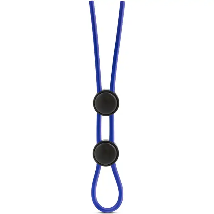 Синее двойное эрекционное лассо Silicone Double Loop Cock Ring - Stay Hard
