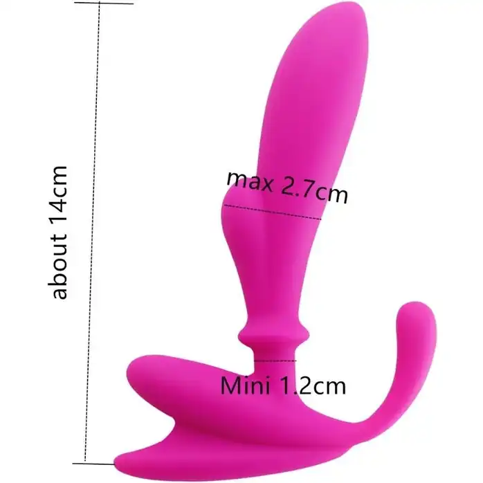 Белый вибромассажёр простаты с выносным пультом Anal Pleasure 2 - 14 см. Фотография 2.