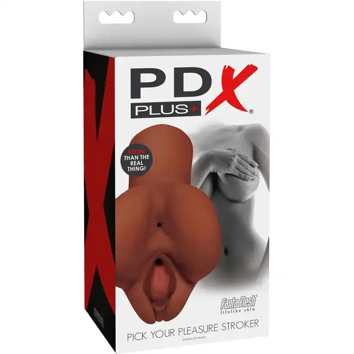 Коричневый мастурбатор Pick Your Pleasure Stroker - PDX Plus. Фотография 4.