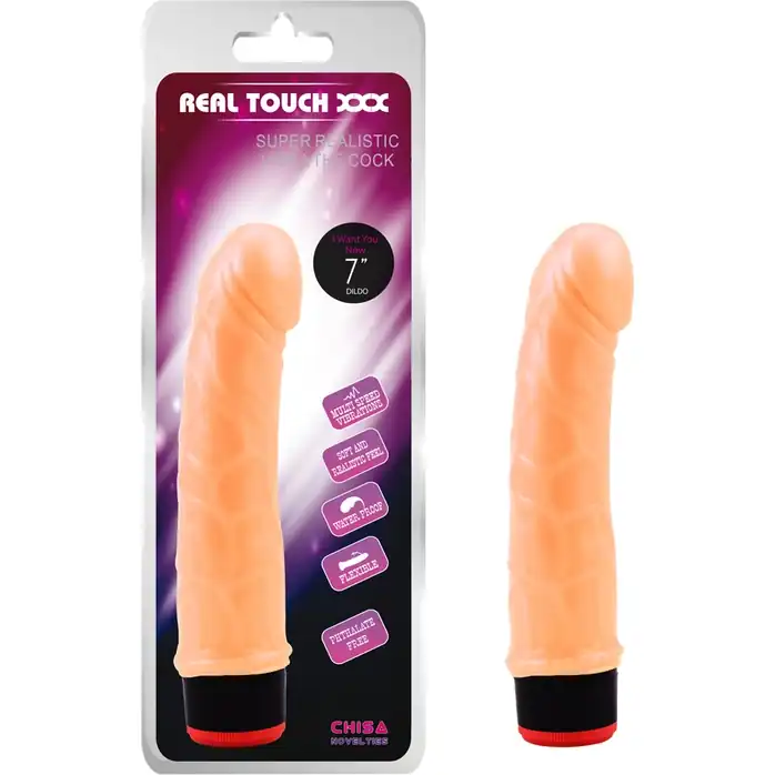 Телесный вибратор-реалистик 7” Vibe Cock - 18 см - Real Touch XXX. Фотография 2.