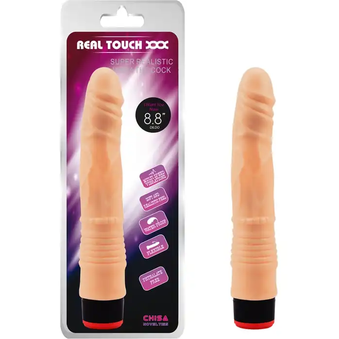 Телесный вибратор-реалистик 8.8” Vibe Cock - 21,5 см - Real Touch XXX. Фотография 2.