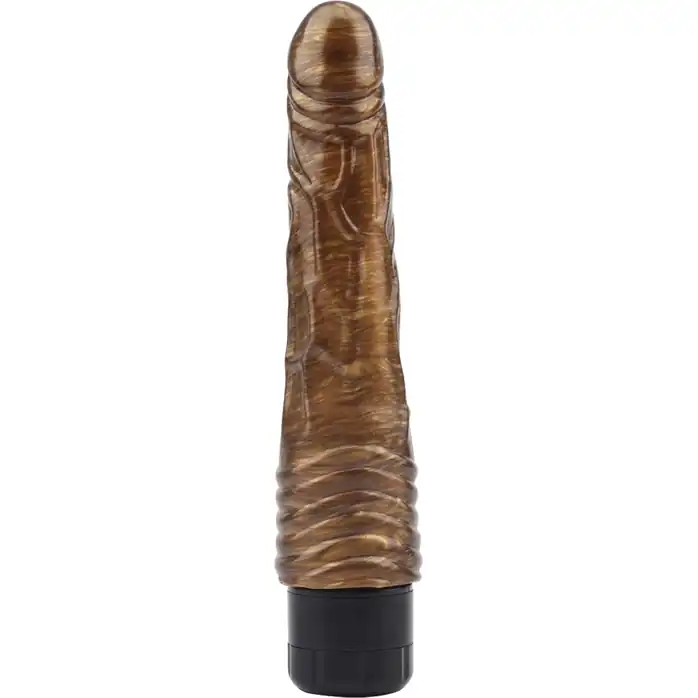 Золотистый вибратор-реалистик Suq Madiq - 22,3 см - Dark Muscle. Фотография 2.