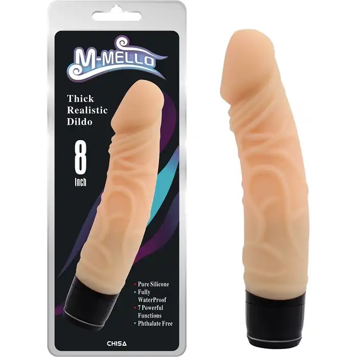 Телесный вибратор-реалистик Thick Realistic Dildo - 19,5 см - M-Mello. Фотография 4.