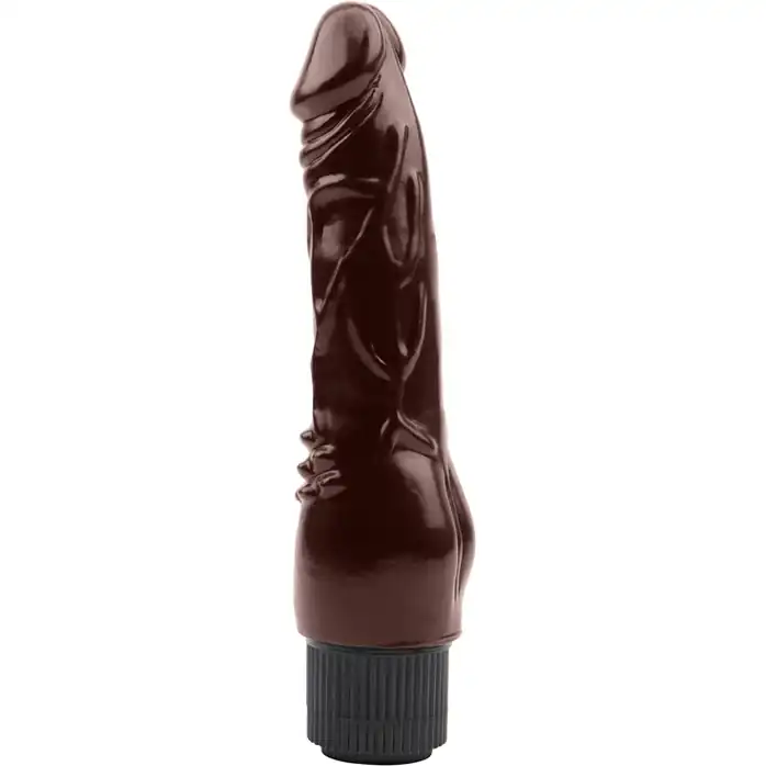 Коричневый вибратор-реалистик Vibrating Naughty Cock - 20 см - Rubicon