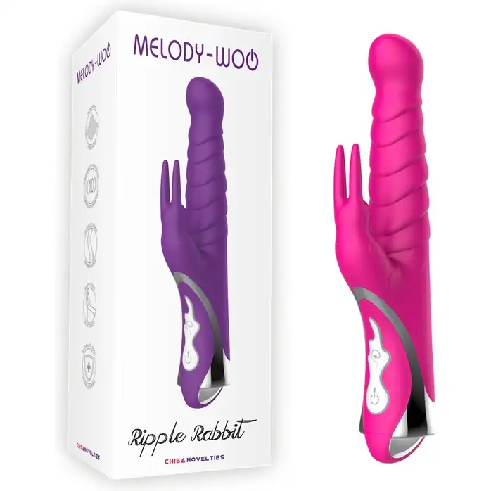 Ярко-розовый вибратор-кролик Missile Rabit - 23,5 см - Melody Woo. Фотография 2.