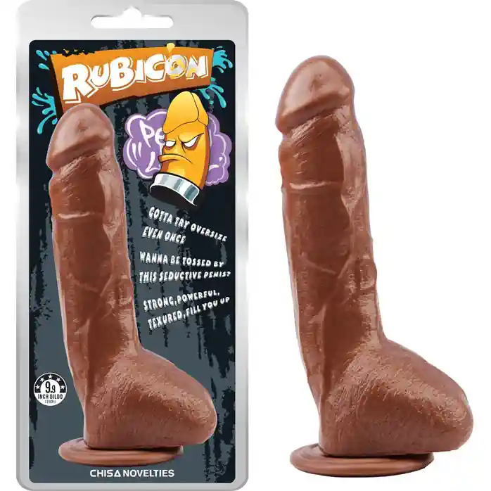 Коричневый фаллоимитатор Brunet Trick Penis - 22,5 см - Rubicon. Фотография 2.