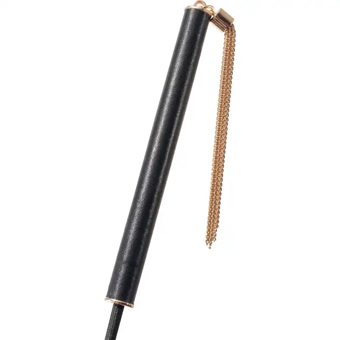 Черный гладкий стек PREMIUM RIDING CROP - 45 см - Guilty Pleasure. Фотография 4.