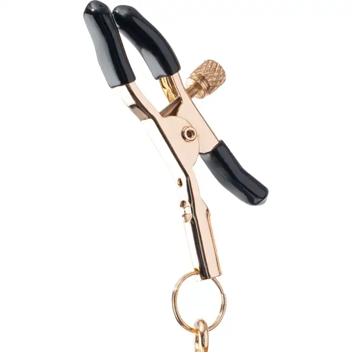 Золотистые зажимы для сосков PREMIUM NIPPLE CLAMPS WITH TASSLE - Guilty Pleasure. Фотография 3.