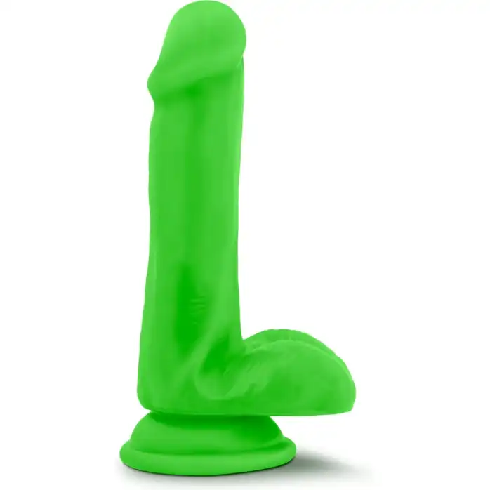 Зеленый фаллоимитатор 6 Inch Silicone Dual Density Cock with Balls - 15,24 см - Neo Elite